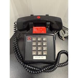 Lucent Technologies Vintage Black Desk Phone with Push Button Keypad - 98218M